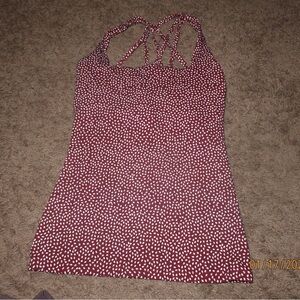 Buffbunny Red White Polka Dot Strappy Top XS Athleisure Coquette Y2K